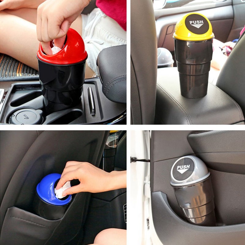 YIOVVOM Cup Holder Trash can for car with Lid, Mini Garbage Cans for Back seat Leakproof Vehicle Automotive Cup Holder Car trashcan, Small Trash Bin for Automotive Office Home Kitchen (GREY002) - Image 5